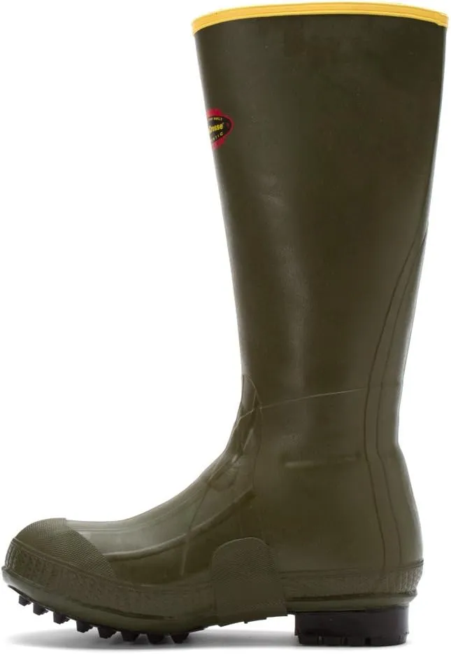 LaCrosse Burly 18?? Waterproof Work Boots for Men - 100% Waterproof Rubber, with Insulating Wool Felt Midsole and High-Traction Air-Grip Outsole