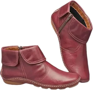 Ladmiple Boots For Women Ankle Booties Flat Heel Cowboy Western Fashion Cowgirl Combat Short Booties Walking Shoes 2024
