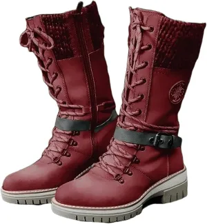 Ladmiple Combat Boots Womens Mid Calf Military Winter Boot Side Zipper Low Heel Motorcycle Riding Biker Western Ankle Booties