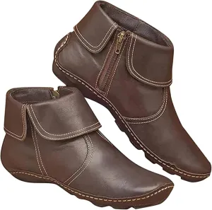 Ladmiple Cowboy Booties For Women Ankle Boots Fashion Short Cowgirl Western Retro Casual High Top Combat Walking Shoes