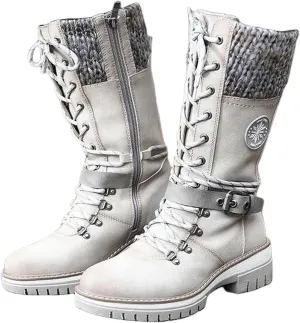 Ladmiple Fall Boots For Women 2024 Wide Calf Mid Calf Ankle Booties Side Zipper Low Heel Motorcycle Combat Riding Biker Boots