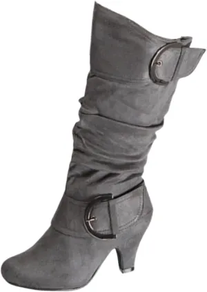 Ladmiple Fall Boots Women Knee High Wide Calf Pointed Toe Cone Heel Size Zipper Slouchy Cowboy Cowgirl Western Boots
