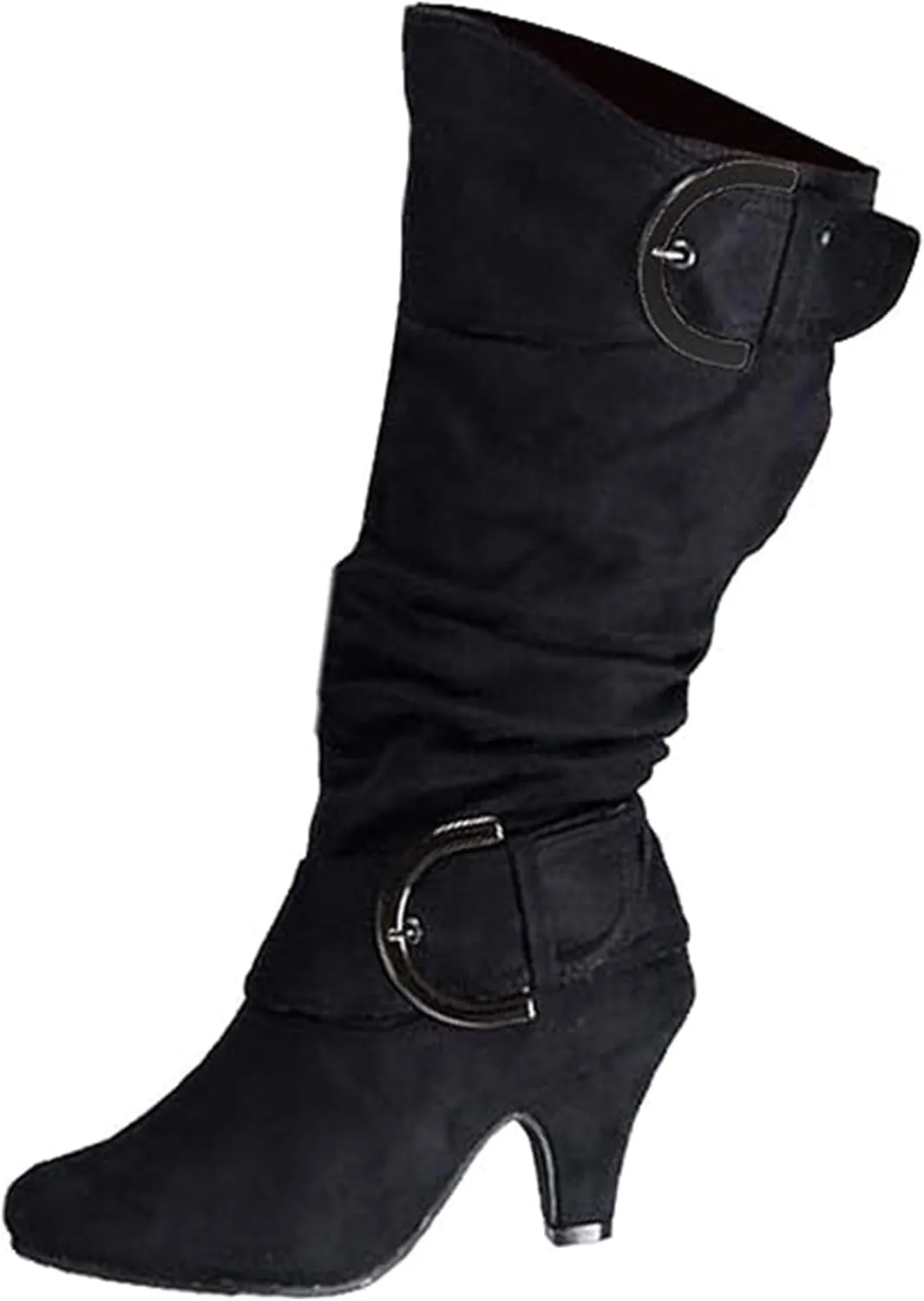 Ladmiple Fall Bo_ots Women Wide_Calf Knee_High Bo_ots Sexy Cone he_el Zipper Fashion Elegant Slouchy Cowboy Cowgirl Bo_ots