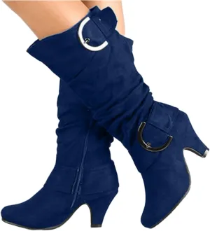 Ladmiple Fall Bo_ots Women Wide_Calf Knee_High Bo_ots Sexy Cone he_el Zipper Fashion Elegant Slouchy Cowboy Cowgirl Bo_ots