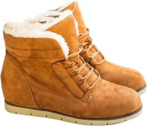 Ladmiple Snow Boots For Women Wide Width Lace Up Winter Boots Warm Ankle Booties Fashion Fur Lined Outdoor Combat Shoes