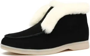 Ladmiple Winter Boots For Women Cute Snow Boots Warm Ankle Booties Slip On Outdoor Fur Lined Comfortable Walking Shoes