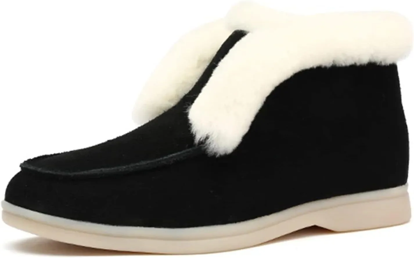 Ladmiple Winter Boots For Women Cute Snow Boots Warm Ankle Booties Slip On Outdoor Fur Lined Comfortable Walking Shoes