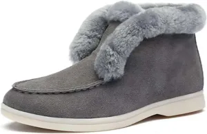 Ladmiple Winter Boots For Women Cute Snow Boots Warm Ankle Booties Slip On Outdoor Fur Lined Comfortable Walking Shoes