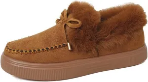Ladmiple Winter Boots For Women Wide Width Snow Boots Comfortable Slip on Fur Lined Cold Weather Warm Ankle Booties