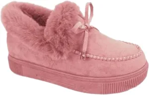 Ladmiple Winter Boots For Women Wide Width Snow Boots Comfortable Slip on Fur Lined Cold Weather Warm Ankle Booties