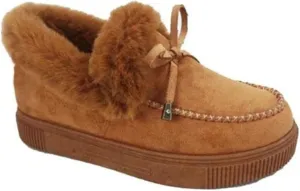 Ladmiple Winter Boots For Women Wide Width Snow Boots Comfortable Slip on Fur Lined Cold Weather Warm Ankle Booties