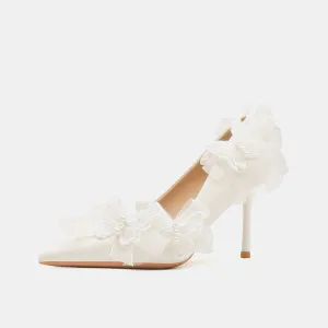 Lantana White Butterfly Lace Wedding Shoes