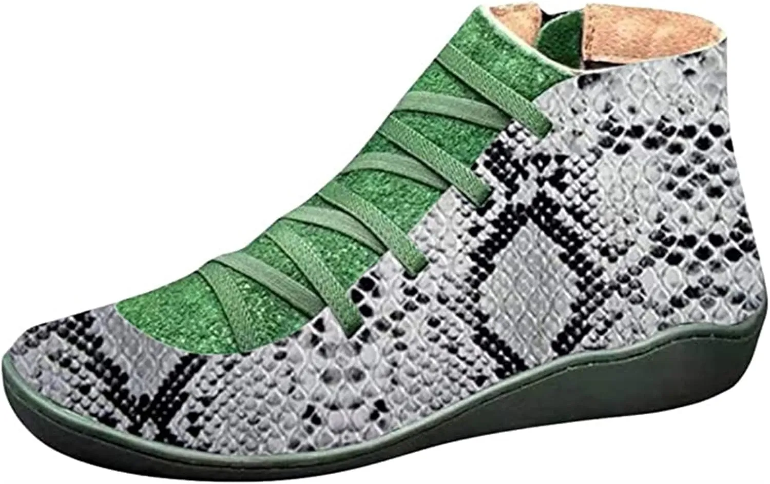 Lausiuoe Boots For Women Ankle Booties Flat Short Boots Side Zipper Shoes Western Casual Dressy Fashion Boot Pull-On