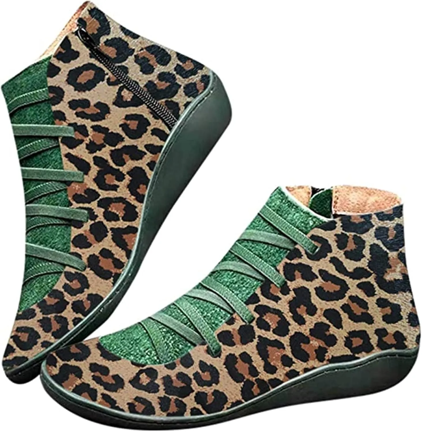 Lausiuoe Boots For Women Ankle Booties Flat Short Western Boots Lady Casual Dressy Elegant Booties Fashion Boot Pull-On