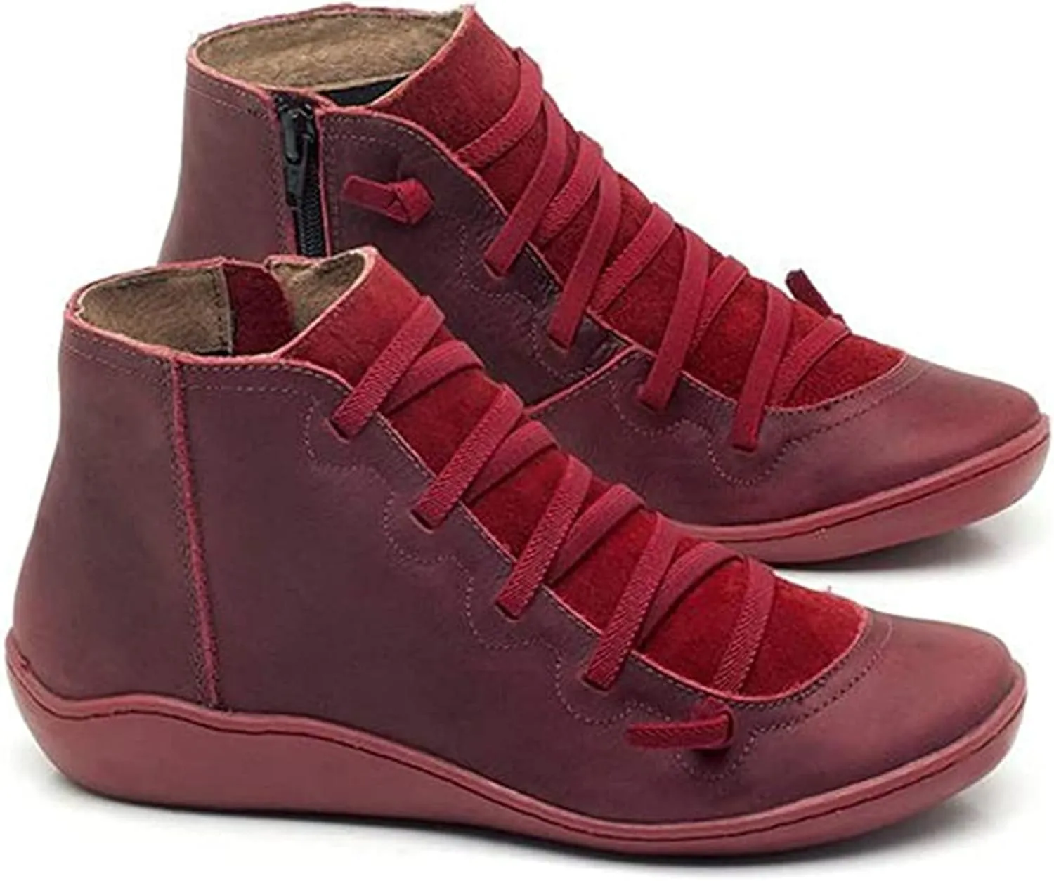 Lausiuoe Boots For Women Ankle Booties Sexy Low Heels Western Ankle Boots Casual Dressy Wide Width Elegant Flat Booties