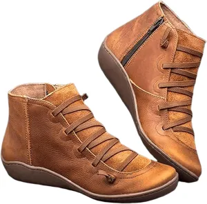 Lausiuoe Boots For Women Ankle Booties Sexy Low Heels Western Ankle Boots Casual Dressy Wide Width Elegant Flat Booties