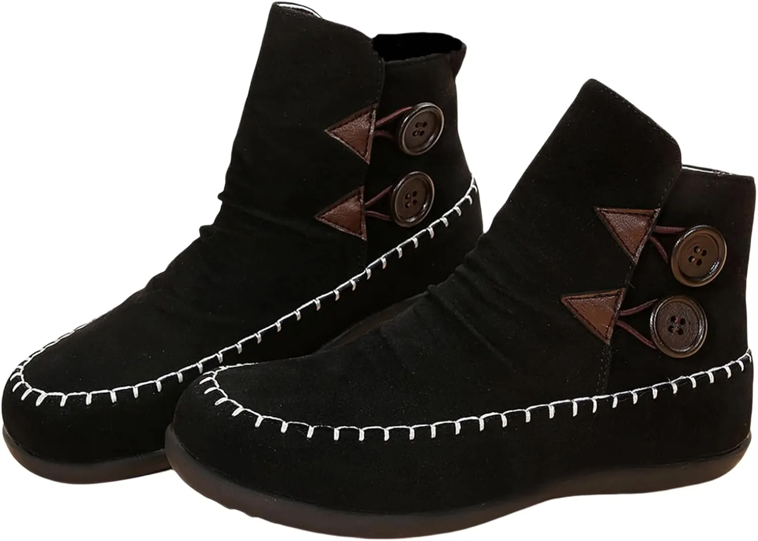 Lausiuoe Boots For Women Ankle Booties Sexy Low Heels Western Ankle Boots Casual Dressy Wide Width Elegant Flat Booties