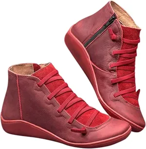 Lausiuoe Boots For Women Ankle Booties Sexy Low Heels Western Ankle Boots Casual Dressy Wide Width Elegant Flat Booties