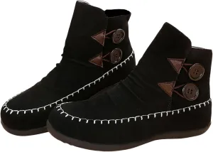 Lausiuoe Boots For Women Ankle Booties Sexy Low Heels Western Ankle Boots Casual Dressy Wide Width Elegant Flat Booties