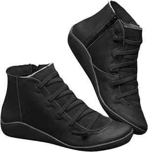 Lausiuoe Boots For Women Ankle Booties Sexy Low Heels Western Ankle Boots Casual Dressy Wide Width Elegant Flat Booties