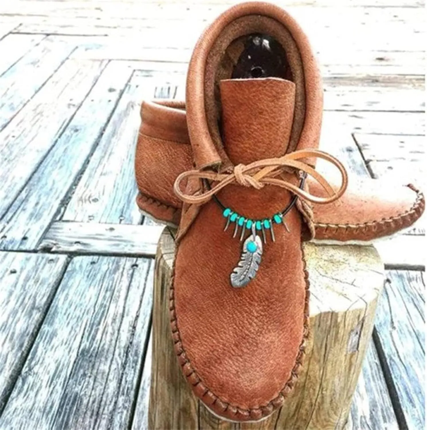 Lausiuoe Boots For Women Ankle Booties Western Fashion Short Booties Casual Dressy Flat Shoes Fashion Retro Boot Pull-On