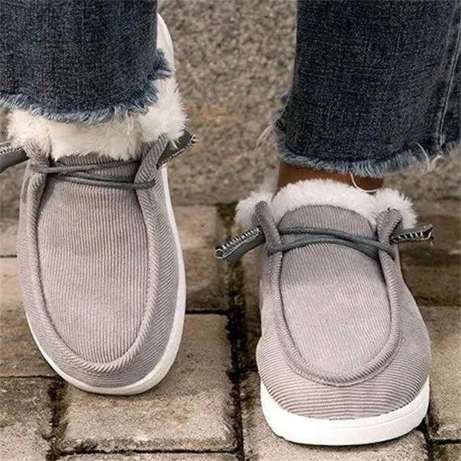 Lausiuoe Winter Boots For Women 2022 With Fur Fluffy Fuzzy Ankle Booties Soft Outdoor Shoes Fashion Casual Walking Shoes