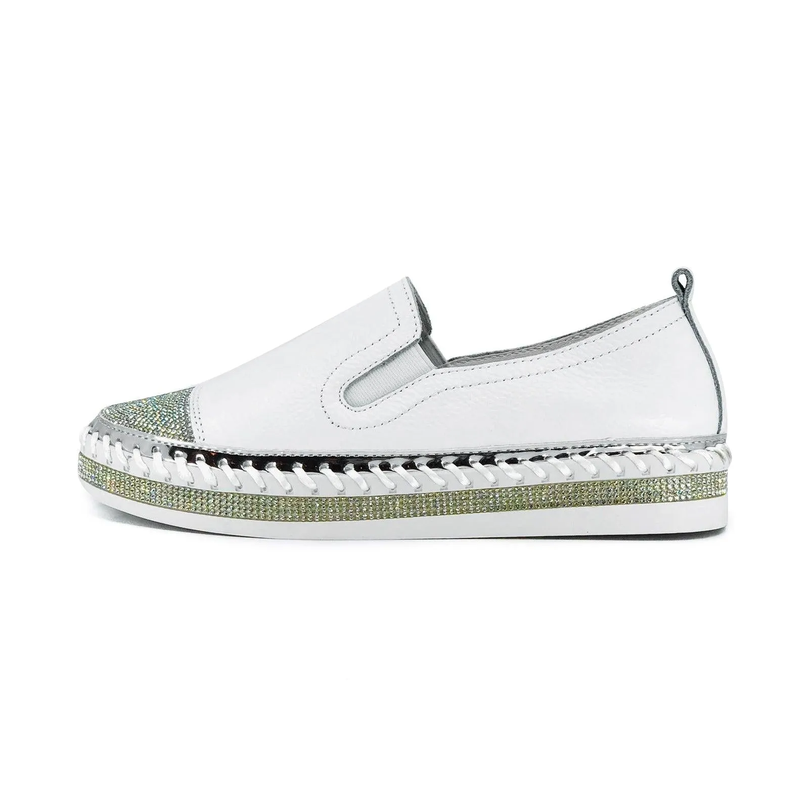 Leather Bling Sneakers