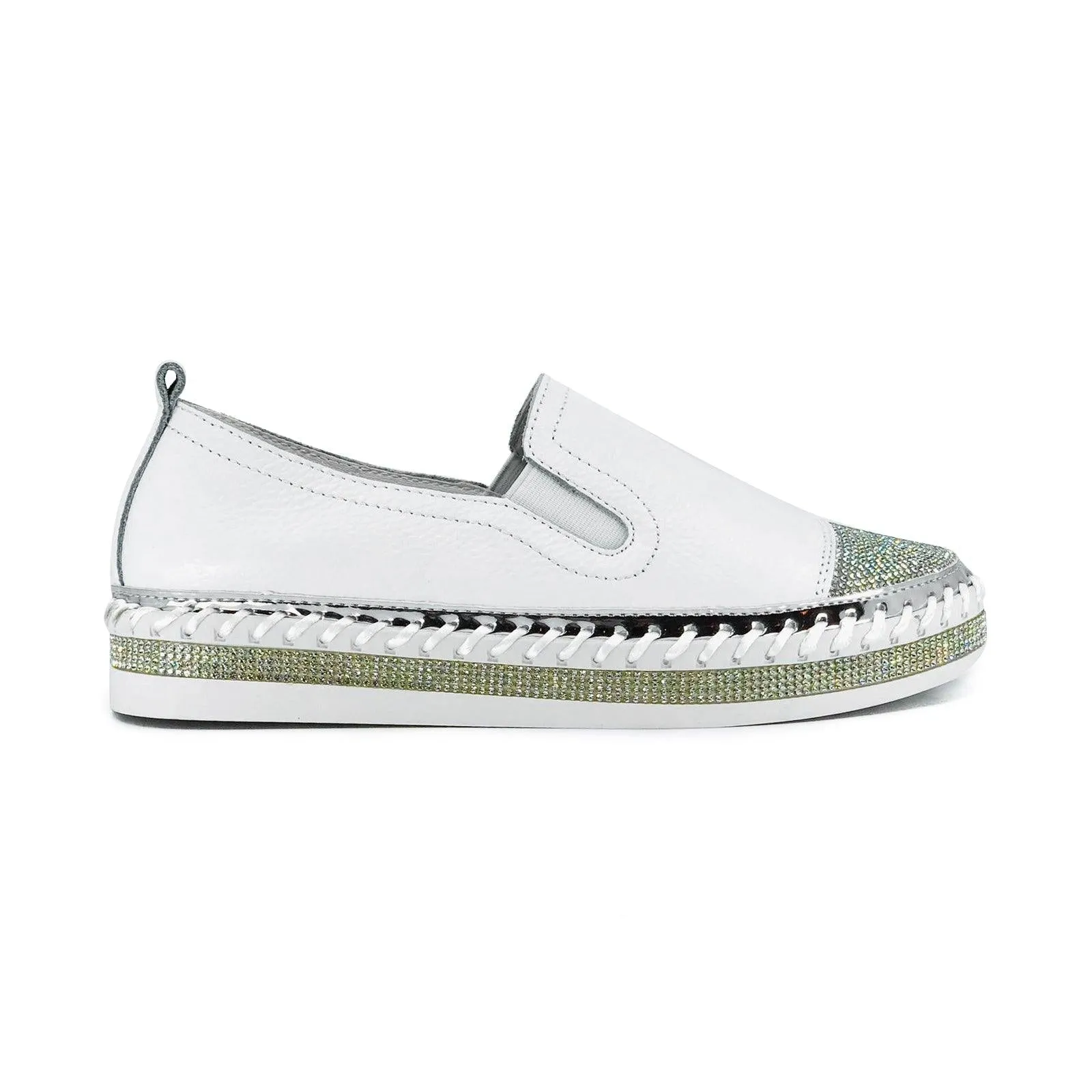 Leather Bling Sneakers