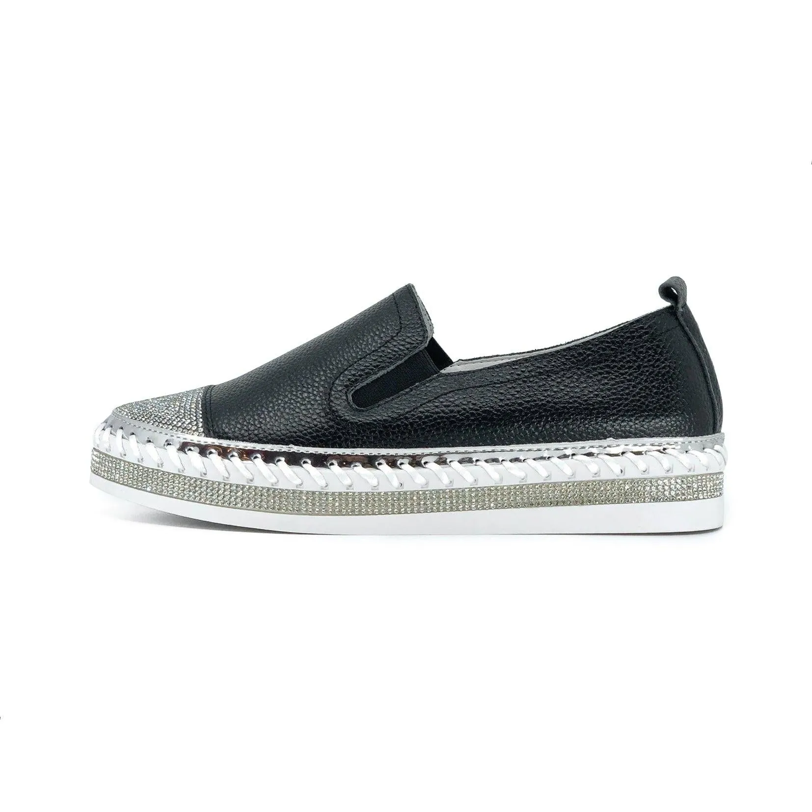 Leather Bling Sneakers