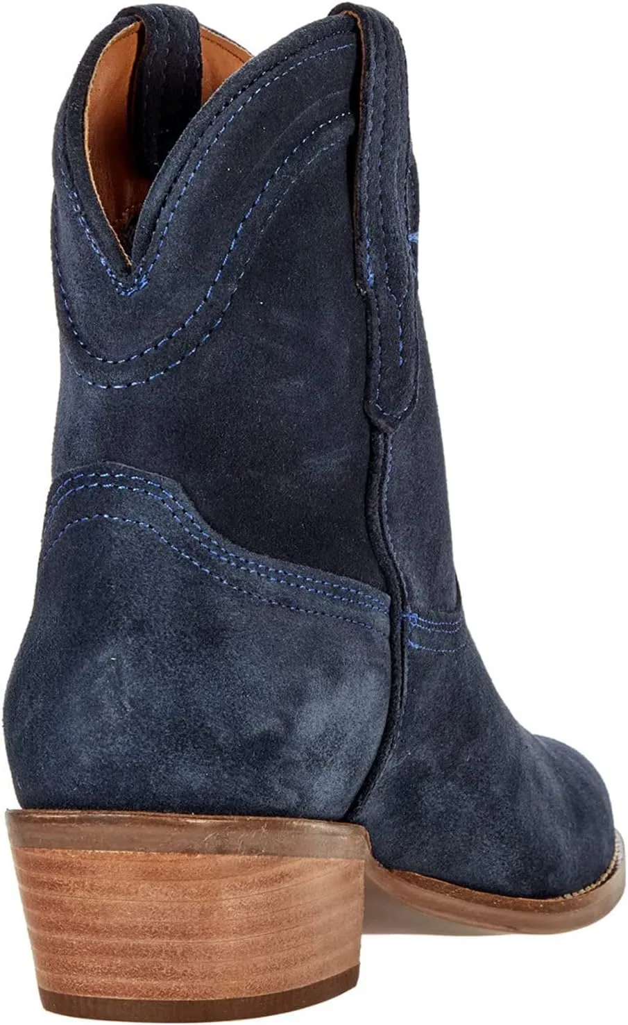 LEHOOR Women Cowboy Western Ankle Boots Pointed toe Low Stacked Heel Cowgirl Booties V Cut Retro Slouch 2 Inch Chunky Block Heel Slip On Short Dress Boots Wide Calf Casual Winter 4-11 M US