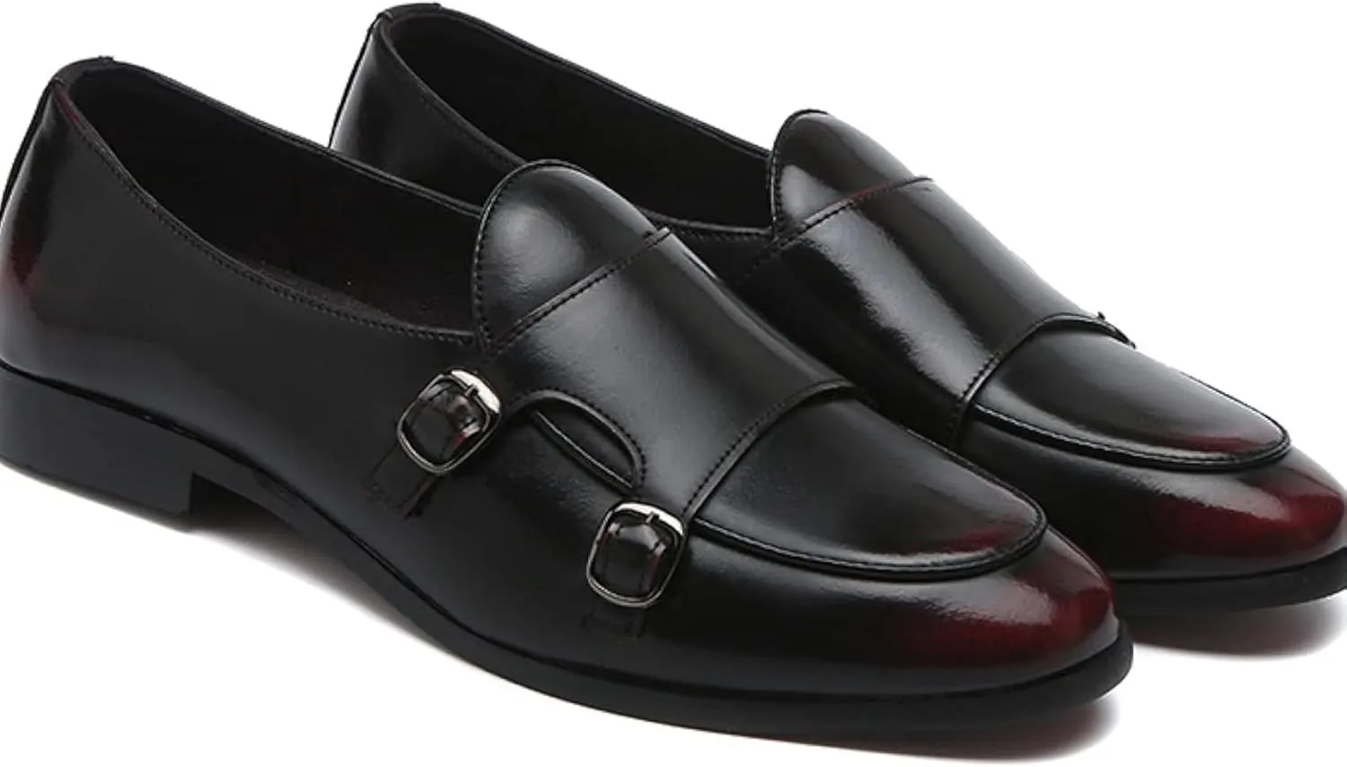 Men's Double Belt Formal Shoes, Casual Shoes, Penny Loafers, Office Casual Shoes, Patent Leather Oxford Shoes