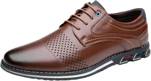 Mens Dress Shoes Casual Business Oxford Derby Orthopedic Leather Shoes Comfortable Walking Shoes