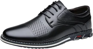 Mens Dress Shoes Casual Business Oxford Derby Orthopedic Leather Shoes Comfortable Walking Shoes