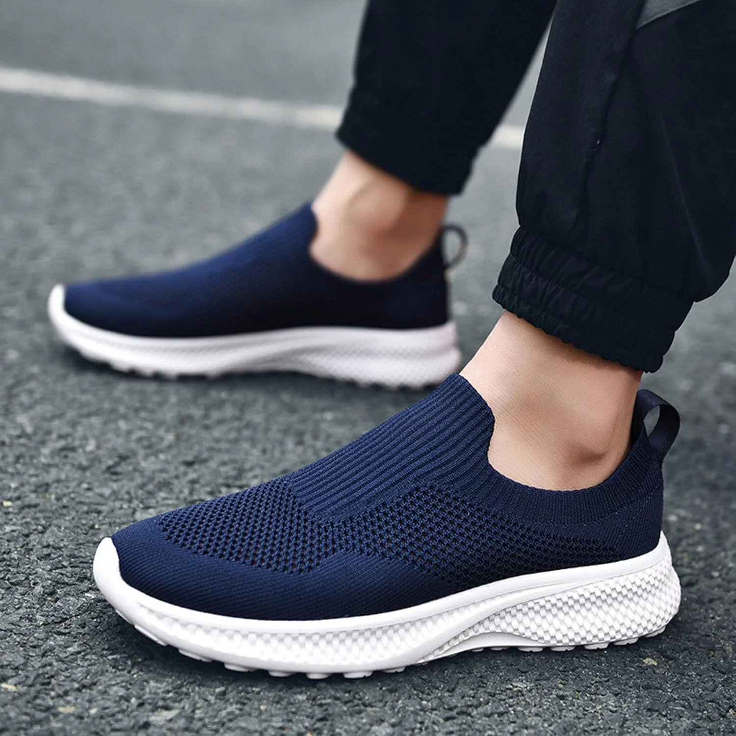 Men's Fashion Sneakers Mens Athletic Shoes Slip on Shoe for Men Walking Shoe for Men Mesh Casual Sneaker