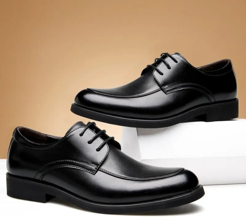 Mens Formal Oxford Shoes Lace Up Outdoor Brogue Waterproof Leather Non Slip Low Top Anti-Slip Prom Wedding