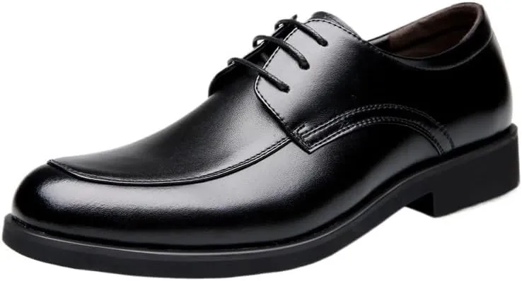 Mens Formal Oxford Shoes Lace Up Outdoor Brogue Waterproof Leather Non Slip Low Top Anti-Slip Prom Wedding