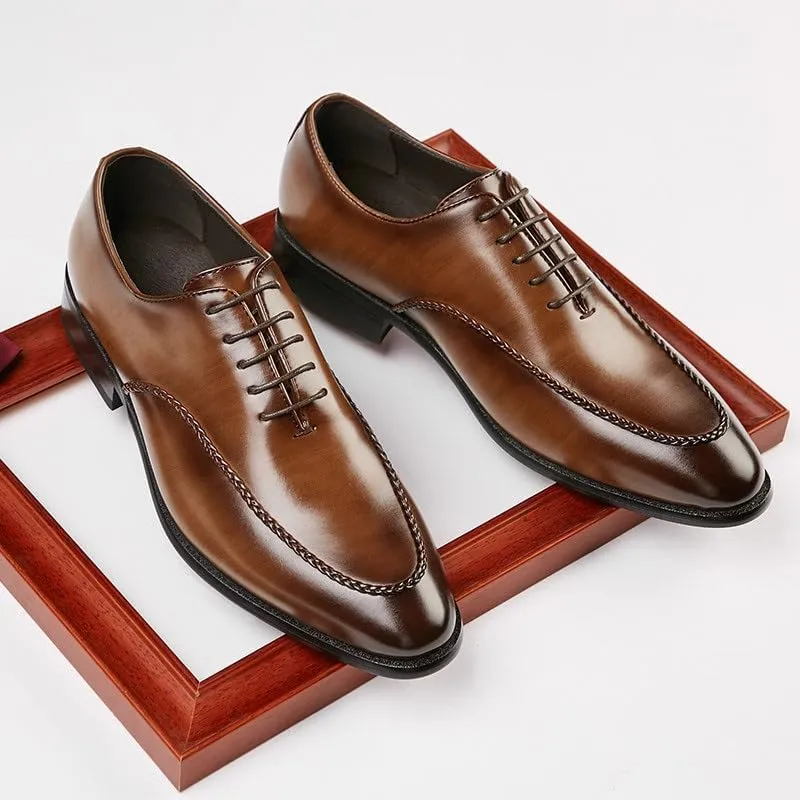 Men's Leather Wingtip Brogue Oxfords Classic Lace Up Formal Tuxedo Derby Shoes Mens Comfort Orthopedic Dress Shoes