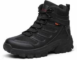 Mens Tactical Boots, Side Zipper Desert Boots Durable Suede Leather Military Work Boots Water Resistant Lightweight Hiking Boots Men's Military Tactical Boot