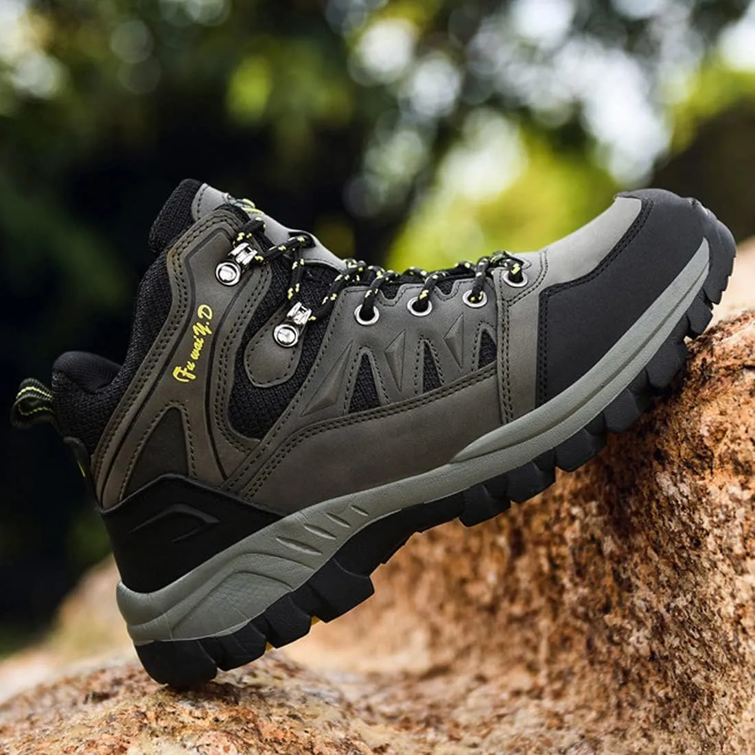 Mens Waterproof Walking Shoes Quick Drying Hiking Footwear Outdoor Shoes Rubber Sole Camping Hiking