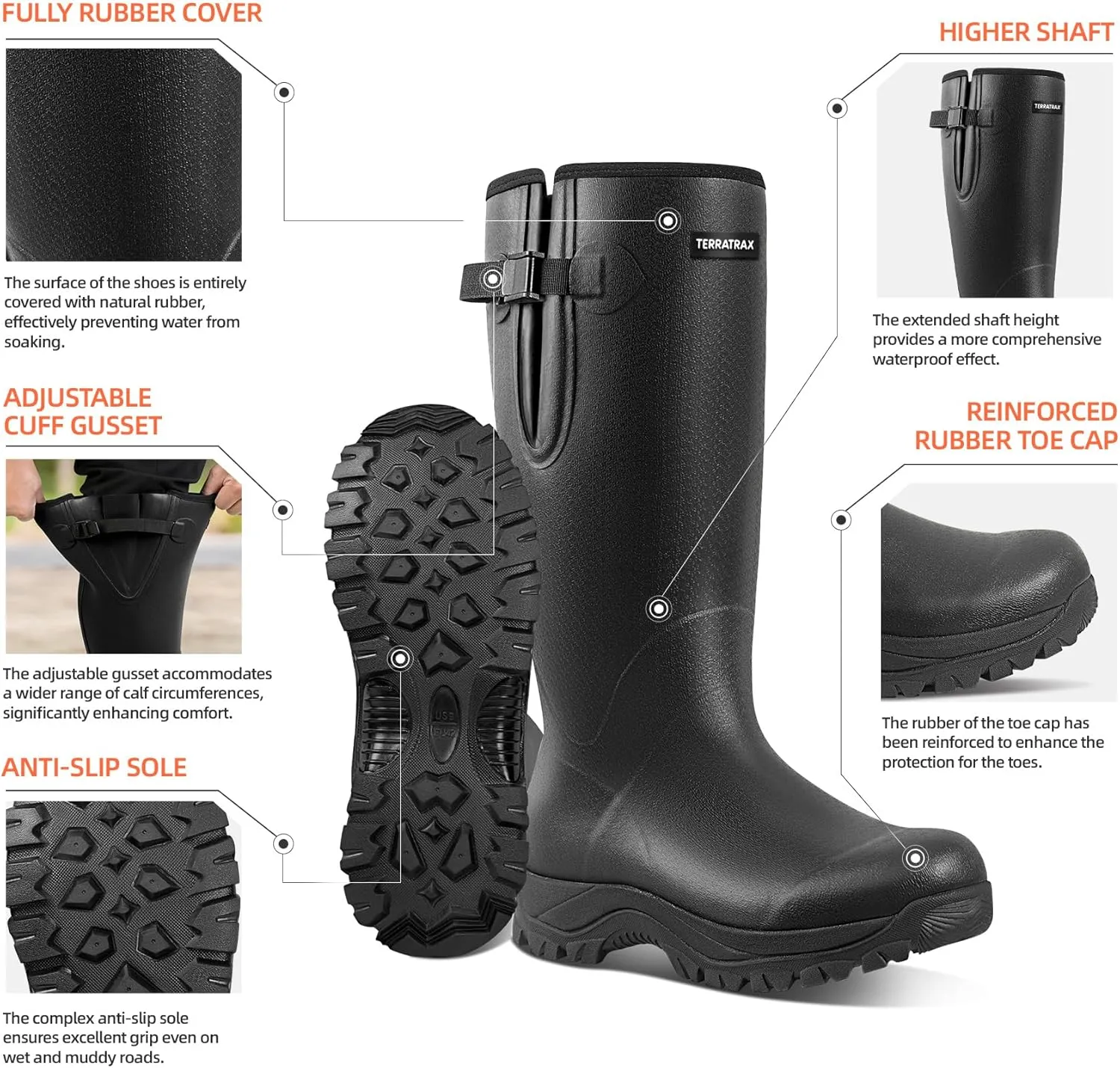 Men??s Wellington Shoes Waterproof Insulated Hunting Rubber Boots ?C Combining durability and elegance. Ideal for various occasions. Step out in confidence All season