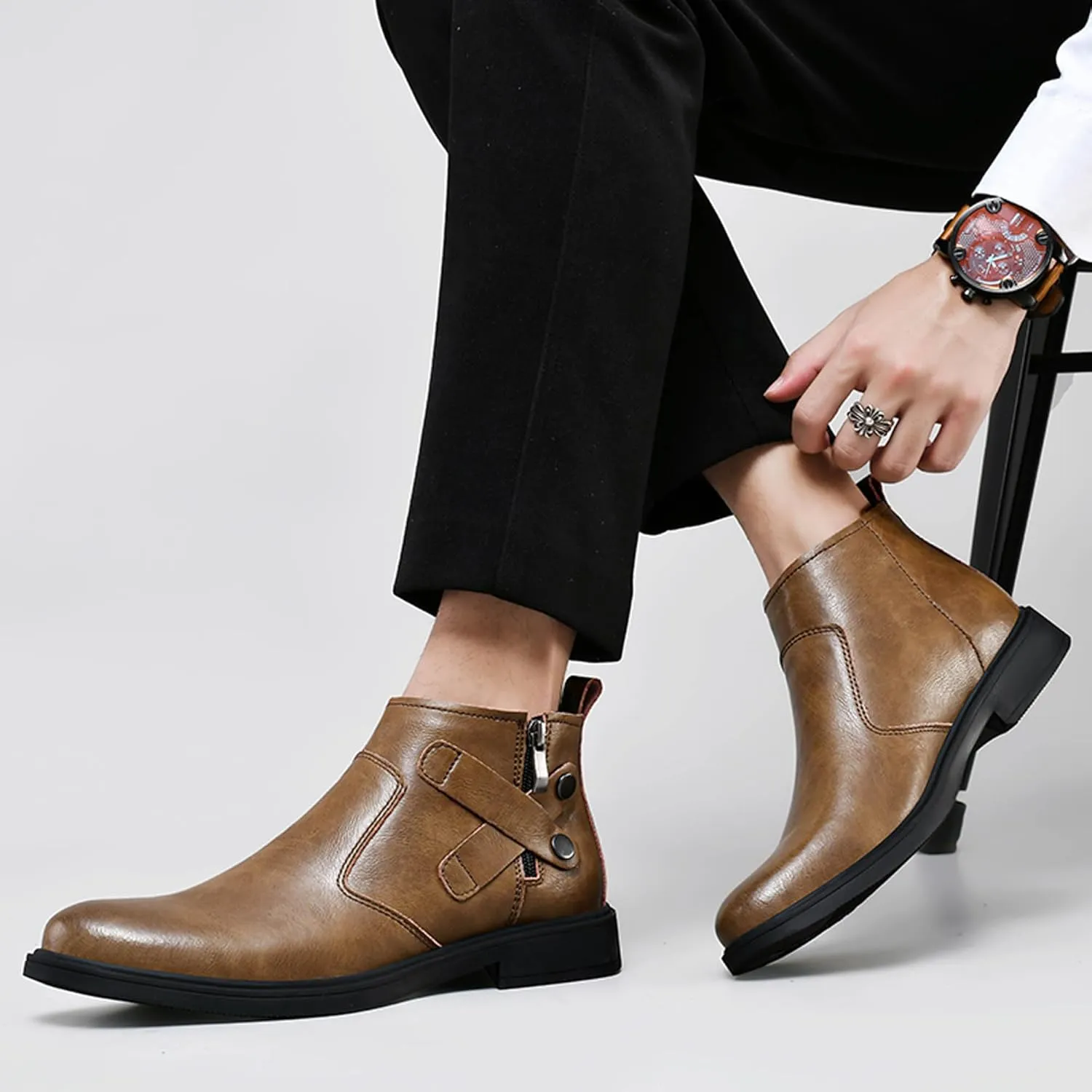 Men's Western Cowboy Boots Pointed Chelsea Boots