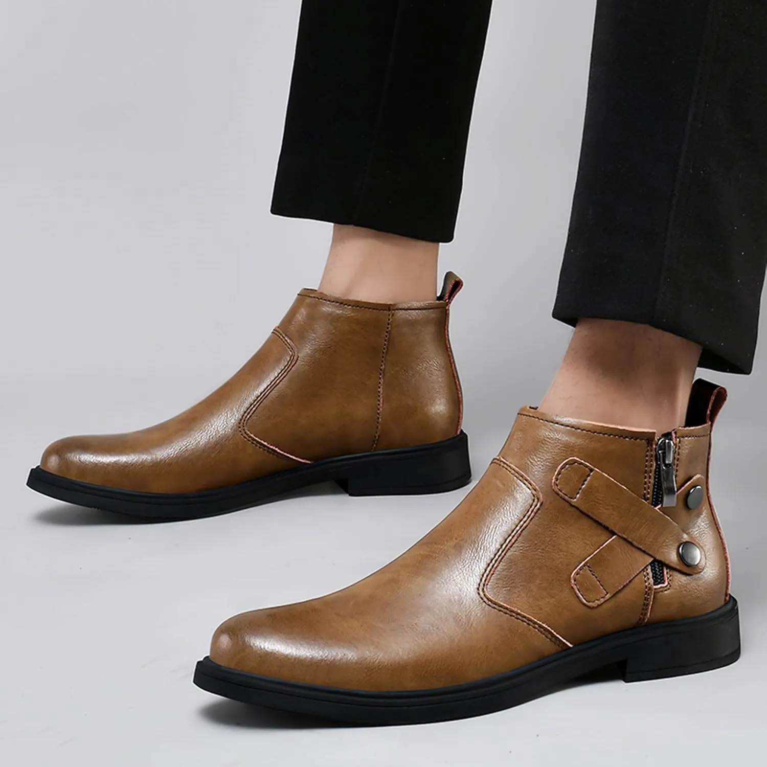 Men's Western Cowboy Boots Pointed Chelsea Boots