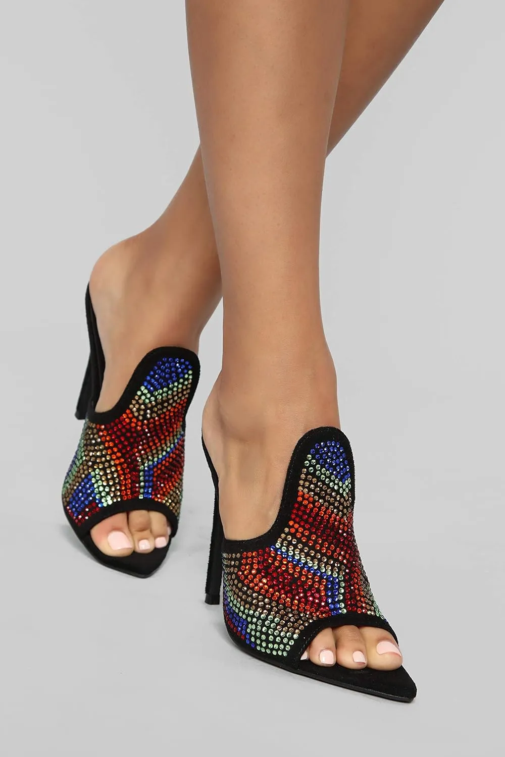 Michelle parker Cape Robbin Crystalize Open Toe Dress Pump - Black