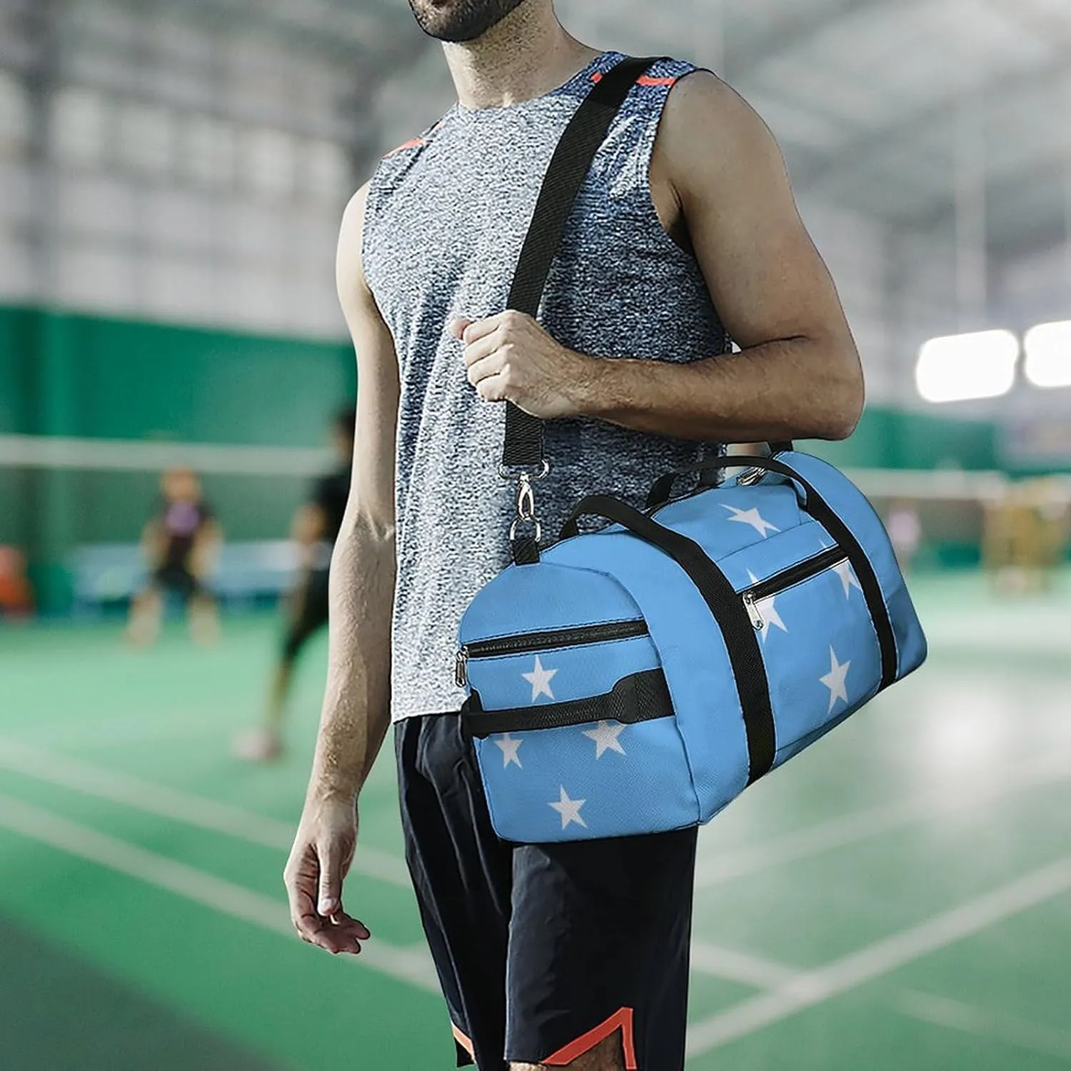 Micronesia Flag Gym Bag for Boys Girls with Shoe Compartment and Wet Pocket