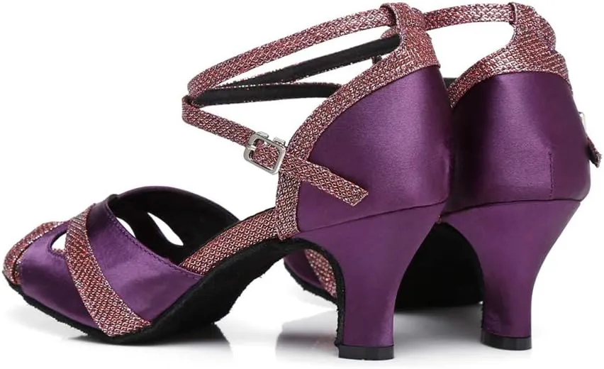 Minishion Womens Ankel Strap Latin Salsa Dance Shoes Wedding Evening Sandals