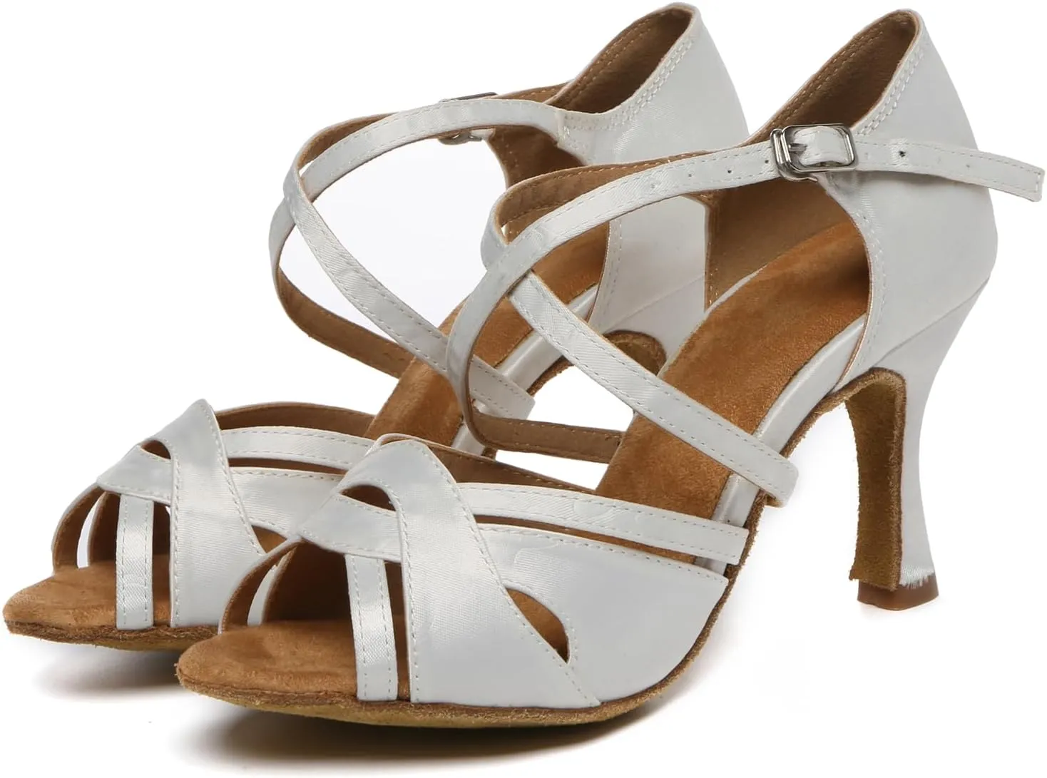 Minishion Womens Ankel Strap Latin Salsa Dance Shoes Wedding Evening Sandals