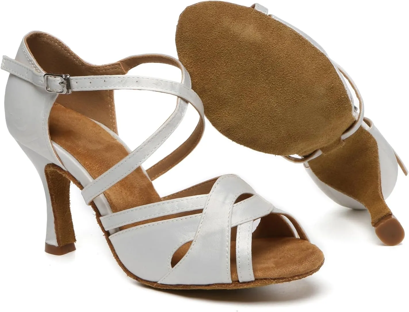 Minishion Womens Ankel Strap Latin Salsa Dance Shoes Wedding Evening Sandals