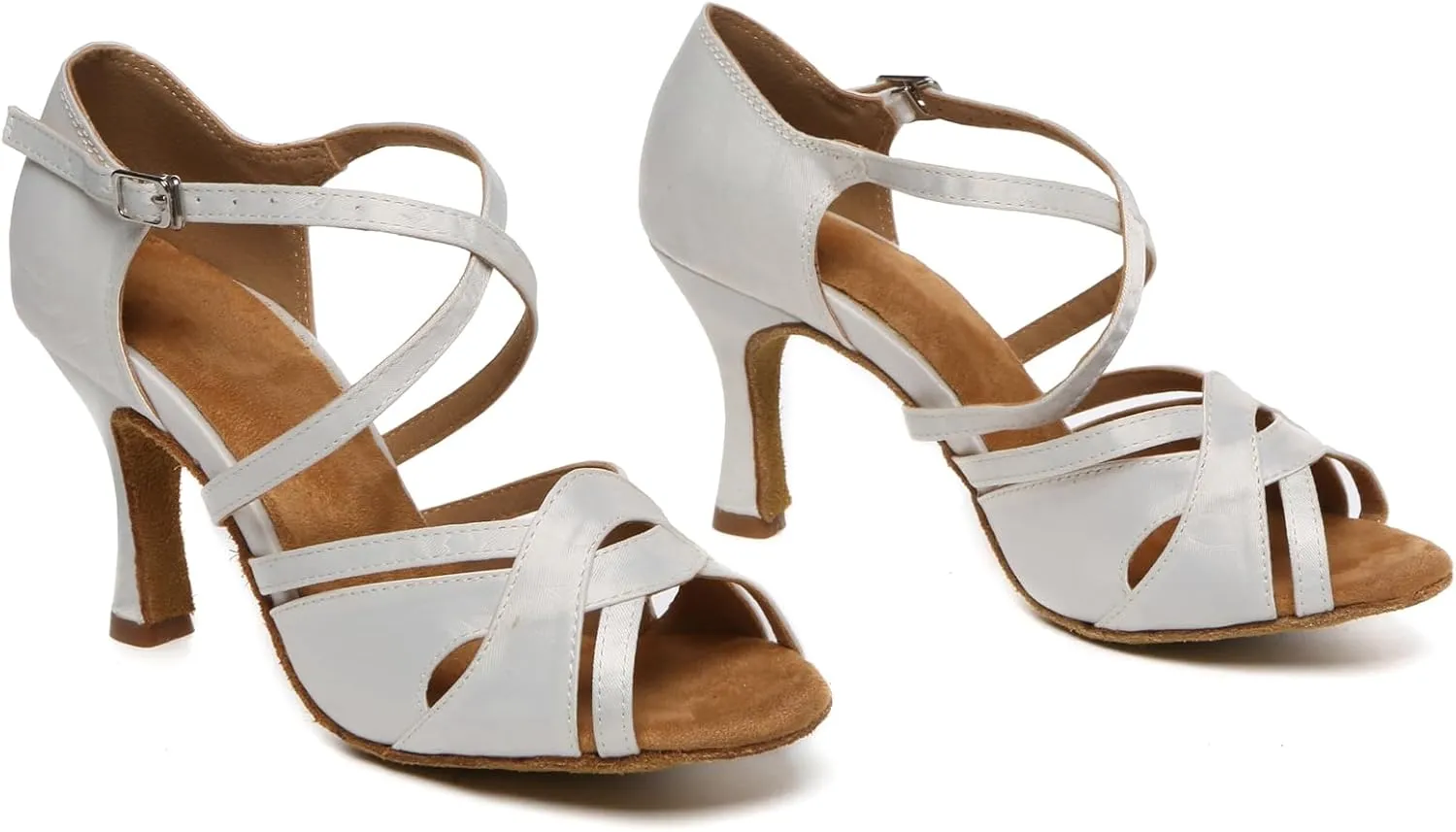 Minishion Womens Ankel Strap Latin Salsa Dance Shoes Wedding Evening Sandals