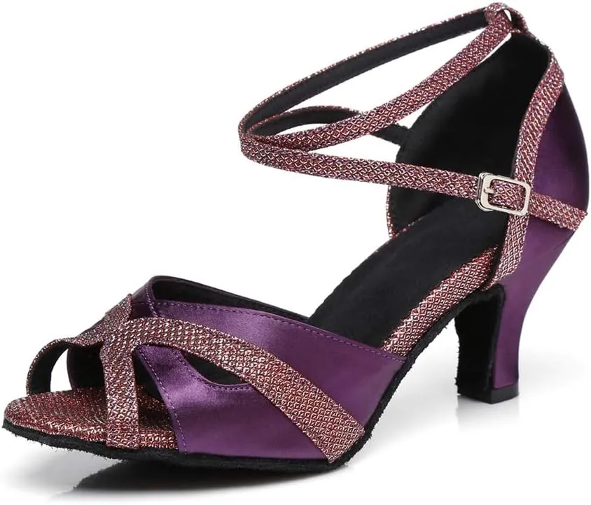 Minishion Womens Ankel Strap Latin Salsa Dance Shoes Wedding Evening Sandals