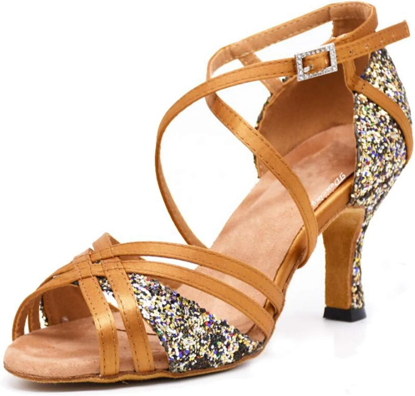 Minishion Women's Fashion Latin Colorful Dance Shoes Evening Sandals